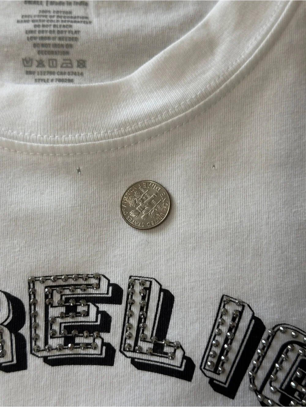 True Religion White Tee with Roaring Tiger Graphic